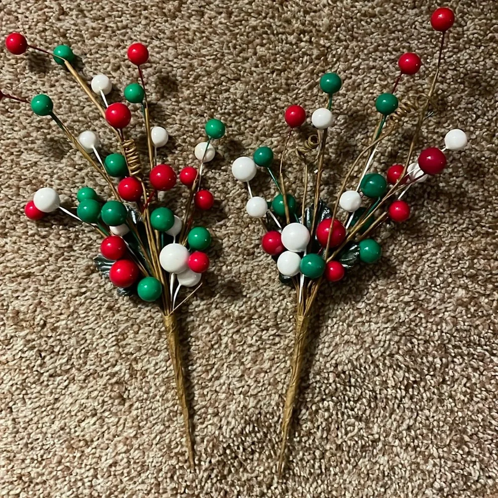 2 Christmas floral picks